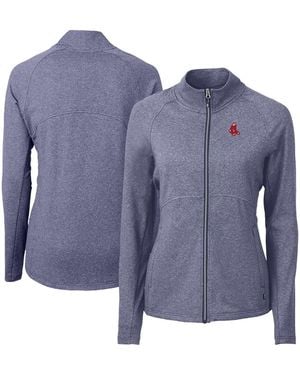 Cutter & Buck Boston Red Sox Throwback Adapt Eco Knit Hybrid Full-zip Jacket - Blue