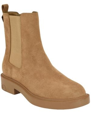 Guess Fynli Double Gore Chelsea Booties - Brown