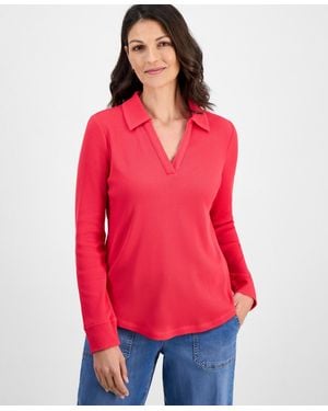 Style & Co. Waffle-knit Collared Top