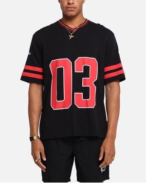 carre Rose Football T-shirt - Red