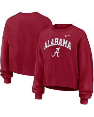 Nike Alabama Tide Oversized Phoenix Arch Pullover Sweatshirt - Red