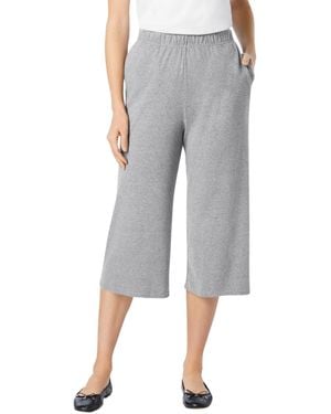 Woman Within Plus Size 7-day Knit Culotte - Gray