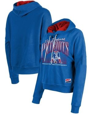 KTZ New England Patriots Throwback Boxy Pullover Hoodie - Blue