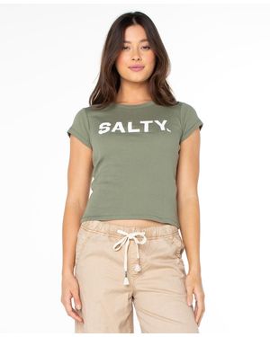 Roxy Salty 90s Baby Short-sleeve T-shirt - Green