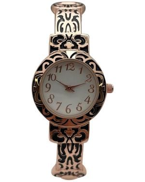 Olivia Pratt Metallic And Detailed Round Face Bangle Watch