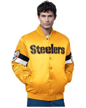Starter Pittsburgh Steelers Triple Option Full-snap Varsity Jacket - Metallic