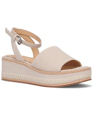 Frye Joy Ankle Strap Platform Wedge Sandals - White