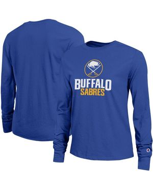 Champion Buffalo Sabres Wordmark Lockup Long Sleeve T-shirt - Blue