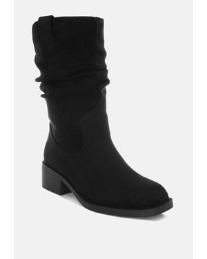 LONDON RAG Ottawa Slouchy Cowboy Boots - Black