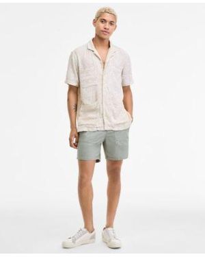 Sun & Stone Sun Stone Camp Mays Regular Fit Printed Button Down Shirt Peter Regular Fit 6 Cotton Field Shorts Macys Exclusive - White