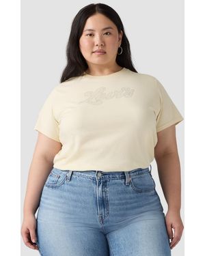 Levi's Plus Size Crew Neck Short-sleeve Logo T-shirt - White
