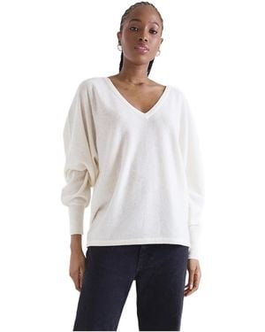 1982 Paros Poncho V-neck Cashmere Sweater - White