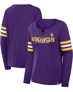 Fanatics Purple Minnesota Vikings Team First Coverage Scheme Lace-up Long Sleeve T-shirt