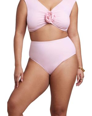 Eloquii High Waisted Bikini Bottom - Pink