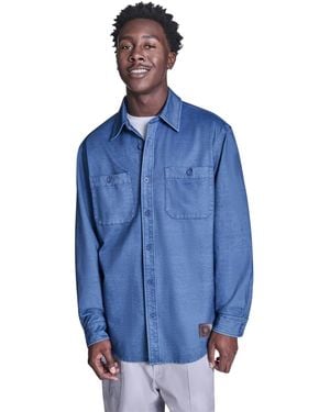 Converse Collared Jersey Denim Shirt - Blue