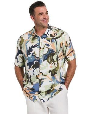 Cubavera Big & Tall Water-color Painting Print Classic-fit Shirt - Gray