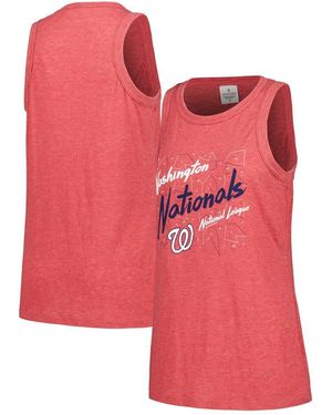 Soft As A Grape Washington Nationals Gauze High Neck Tank Top - Red