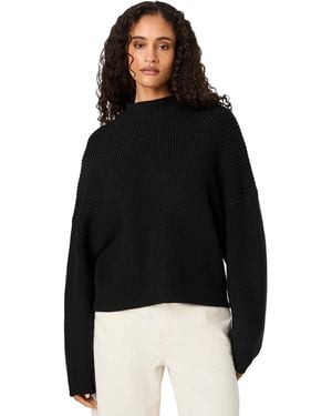 French Connection Babysoft Rib Mock Neck Relaxed-fit Long-sleeve Pullover - Black