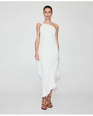 Mango Asymmetrical Scarf Dress - White