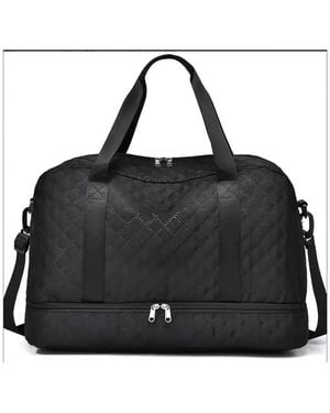 Batfox Three-dimensional Diamond Patterned Small Square Tote - Black