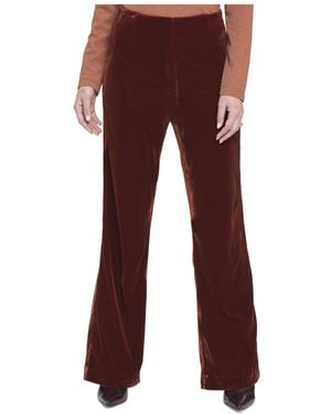 Elle Collection Velvet Suit Pants Wide-leg Pants - Red