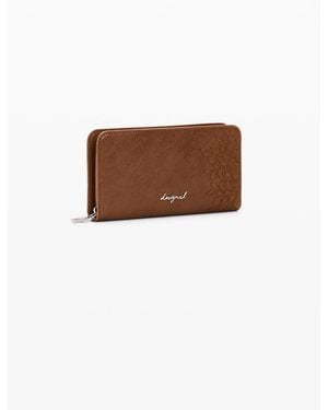 Desigual Medium Embroidered Wallet - White