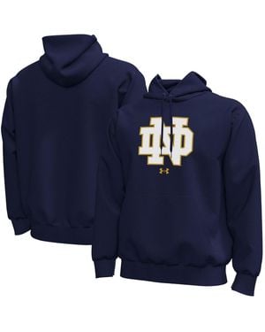 Under Armour Notre Dame Fighting Irish Core Icon Fleece Pullover Hoodie - Blue