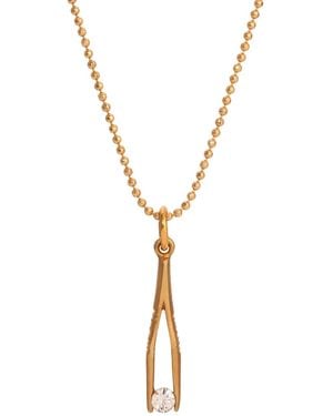 2028 Crystal Small Tweezer Pendant Necklace - Metallic