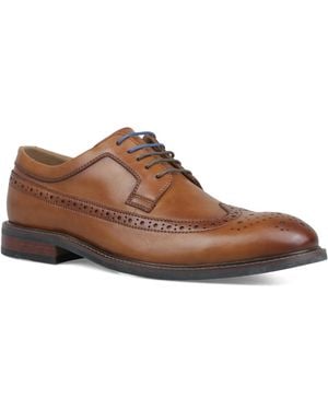 BarIII Asherr Long Wing Brogue Leather Dress Shoes - Brown