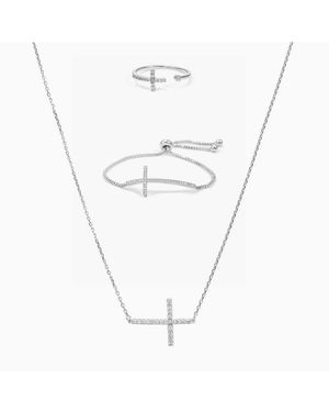 Bearfruit Jewelry Horizontal Cross Adjustable Bracelet - White