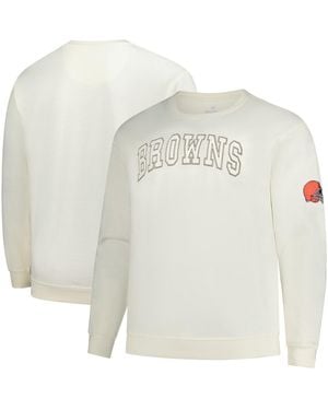 Profile Cleveland Browns Big Tall Fleece Sweatshirt - White