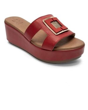Forever & Always Shoes Forever And Always Shoes Hiola Leather Platform Sandal - Red