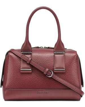 Calvin Klein Jett Convertible Top Handle Satchel - Red