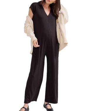 Hatch Collection Maternity The Charlotte Nursing Friendly Jumpsuit - Black