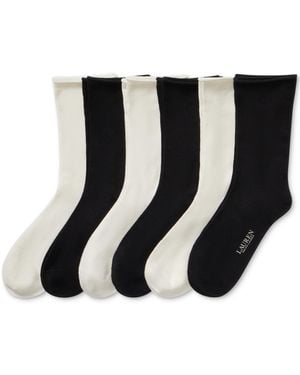 Ralph Lauren 6-pk. Roll Drop Needle Socks L3153pk2 - Black