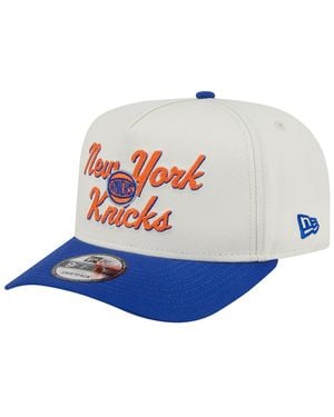 KTZ Cream/blue New York Knicks Chainstitch 9fifty A-frame Snapback Hat