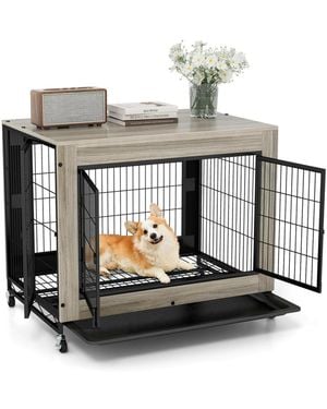 SUGIFT Industrial Dog Kennel - Metallic