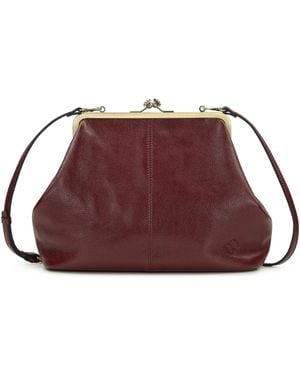 Patricia Nash Vivienne Kisslock Leather Crossbody Bag - Red