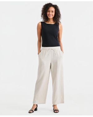 Style & Co. Petite Cotton Gauze Wide-leg Pull-on Pants - White