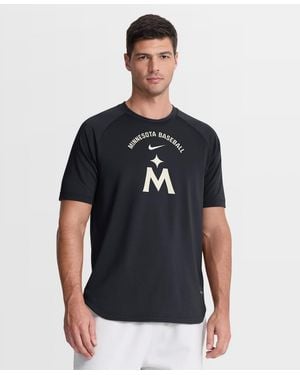 Nike Minnesota Twins Authentic Collection Batting Practice Pre-game Raglan Dri-fit Top - Black