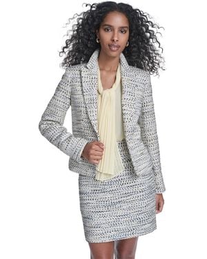 Calvin Klein Petite Cropped Tweed Jacket - White