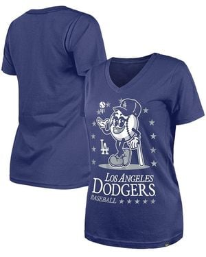 KTZ Los Angeles Dodgers Little Miss 2 V-neck T-shirt - Blue