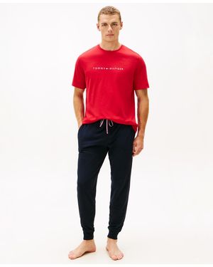 Tommy Hilfiger 2-piece Sueded Jersey Top And Pajama Sleep Set - Red