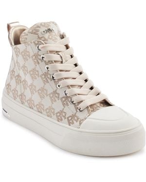 DKNY Yaser Lace-up Mid Top Sneakers - Natural