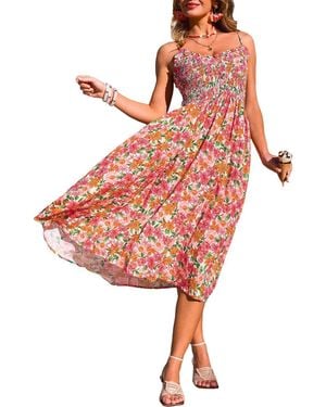 CUPSHE My Treat Floral Maxi Beach Dress - Red