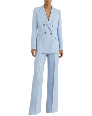 Reiss Double-breasted Peak-lapel Suit Jacket - Blue