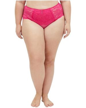 City Chic Plus Size Paige Hi Brief - Pink