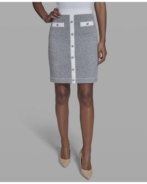 KARL LAGERFELD Pull-on Sweater Skirt - Gray
