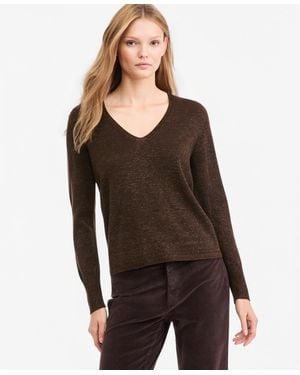 Kobi Halperin Vinny V-neck Lightweight Loose Sweater - Brown