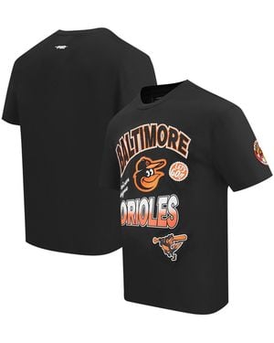 Pro Standard Baltimore Orioles Turn It Up Dropped Shoulder T-shirt - Black